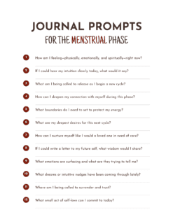 Sacred Cycles journal - menstrual cycle and intuition journal with intuitive prompts
