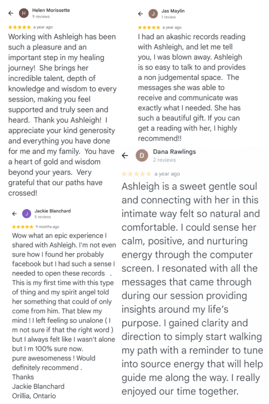 Testimonials Akashic Record course 2